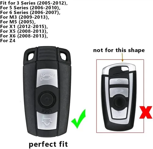 Miniatura 2 de ontto Funda de llave de TPU para llavero de coche Compatible con BMW 1 3 5 Serie E90 E92 E93 X5 X6 Z4 E90 Protector antiarañazos para llave Negro L