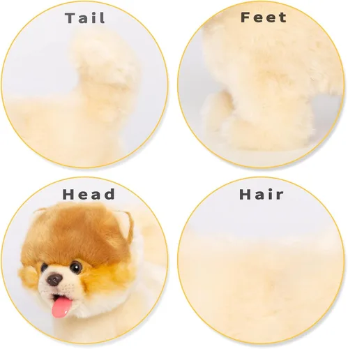 Miniatura 4 de Juguete de perro de peluche electrónico caminante de Pomeranian, cachorro realista interactivo robot mascota perro, caminando, ladrando, moviendo