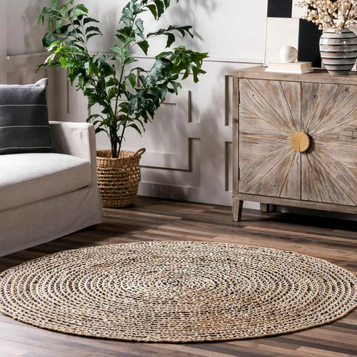 Miniatura 12 de Tapete NuLoom Alisia de yute, con diseño de rayas, 2' 6" x 8', blanco mate Alisia Blanquecino