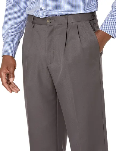 Miniatura 3 de Tienda Essentials Pantalón de vestir plisado de cintura expandible para hombre