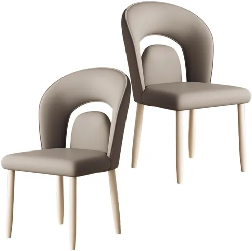 Miniatura 12 de YVYKFZD Leather Dining Chairs, Kitchen Chairs Set with Curved Back, Upholstered Dining Room Chair, Armless Comfy Side Chair, for Living Room