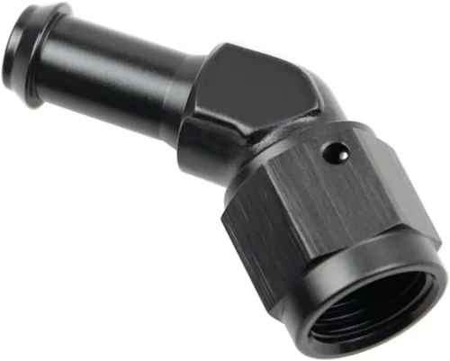 Miniatura 25 de Recta 6AN hembra giratoria a 1/4 "empuje en manguera adaptador de montaje de púas aluminio negro