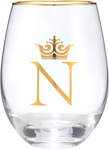 Miniatura 8 de Vaso de vino de 15 onzas con letra A, regalo personalizado con inicial, para boda, dama de honor, cumpleaños, graduación, para hombres y mujeres