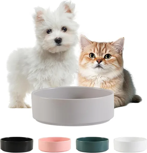 Miniatura 25 de Cuenco de cerámica para perros para comida y agua, cuenco comedero para mascotas para perros y gatos pequeños, plato de alimentación de cerámica