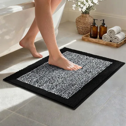 Miniatura 61 de Alfombras de baño de 17 x 24 pulgadas, antideslizantes, lavables, color gris, para bañera, tapete de baño para baño, tapete suave y absorbente