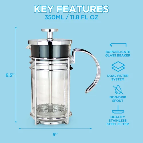 Miniatura 10 de GROSCHE Cafetera eléctrica con prensado francés, Vidrio transparente