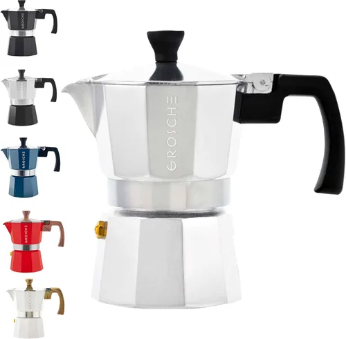 Miniatura 13 de GROSCHE Milano Cafetera Moka para Preparar Espresso en la Estufa, 9 Tazas de Café, 15.2 oz, Negro. Cafetera Cubana para Preparar Café en la Estufa