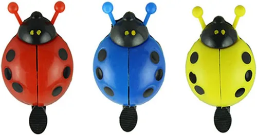 Garneck Campana de bicicleta de mariquita, campana de bicicleta para niños, campana de bicicleta clásica, campana para pulgar, radiador eléctrico
