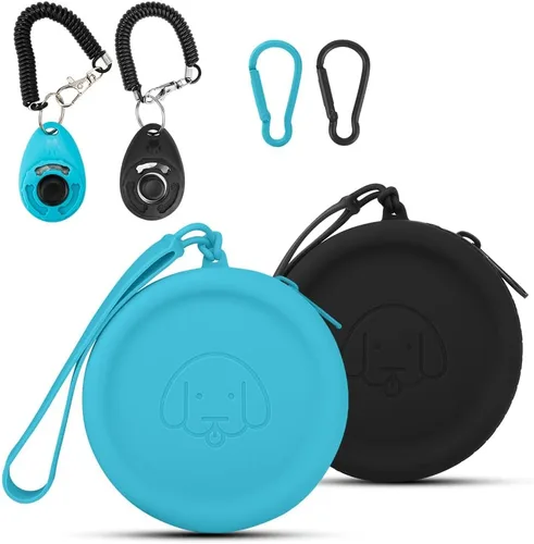 Miniatura 23 de Bolsa de golosinas para perros de silicona, 2 piezas, bolsa para caminar para mascotas para perros y gatos, tamaño bolsillo, fácil de limpiar, sin