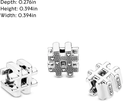 Miniatura 5 de PANDORA Colgante de plata de ley con símbolo de hashtag de joyería Metal no aplica