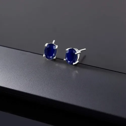 Miniatura 4 de Gem Stone King Aretes de oro de 14 quilates con piedra natal ovalada de 0.315 x 0.236 in Aretes de oro para mujer