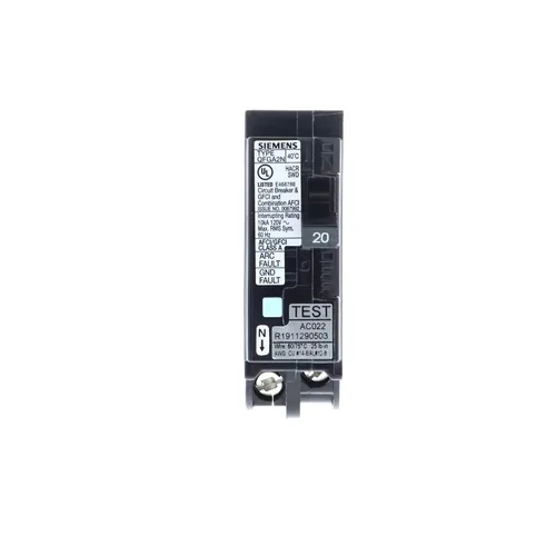 Miniatura 2 de Disyuntor de 20 Amperios, 1 Polo, de Montaje Enchufable, Función Dual (CAFCI/GFCI), Neutro