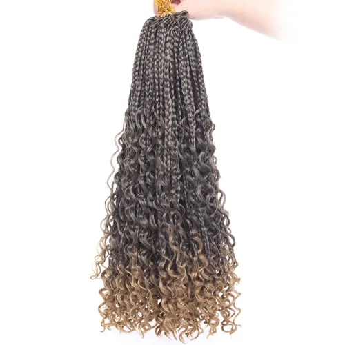 Miniatura 37 de Beverlee Goddess Box - Trenzas de ganchillo de 8 pulgadas, 8 paquetes de trenzas de ganchillo bohemias, extremos rizados, pelo sintético rizado