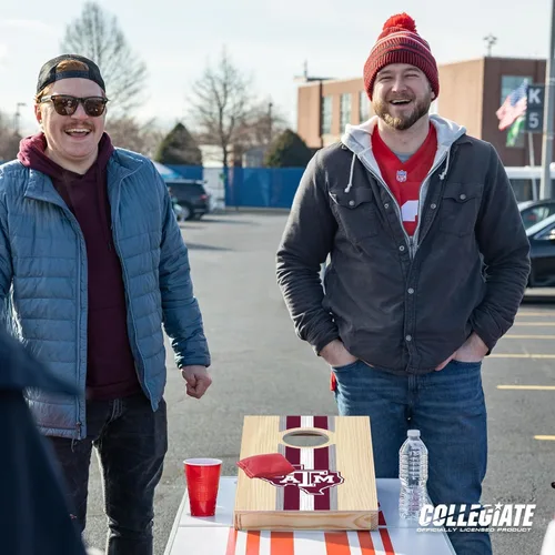 Miniatura 7 de Wild Sports College - Juego de cornhole de madera maciza de 1 x 2 pies con impresión directa HD gráficos del equipo, tamaño de viaje