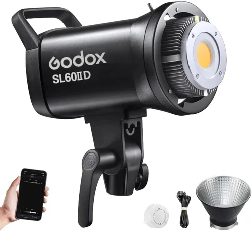 Miniatura 10 de Godox Luz de video LED SL100D, 100W 5600K 32100Lux @1M CRI 96+TLCI 97+ Bowens Mount COB LED luz continua, 8 efectos FX 0-100% brillo luz de estudio