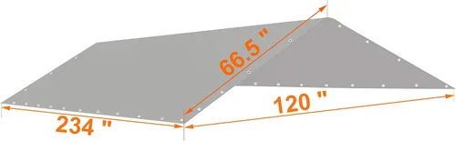 Miniatura 3 de Thanaddo Toldo de repuesto para cochera de 10 x 20 pies, lona con 44 cuerdas elásticas de bola, color gris (solo funda, marco no incluido)