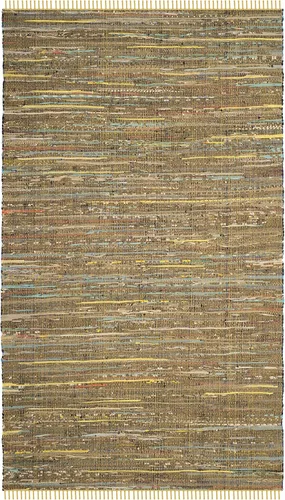 Miniatura 3 de Safavieh Rag Collection RAR127B - Alfombra de algodón tejida a mano, color azul y multicolor, Algodón, Amarillo/Multi