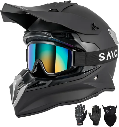 SPARK Casco de motocross y ATV para adultos, casco de motocross certificado por DOT con liberación rápida, diseño ligero todoterreno para motocross