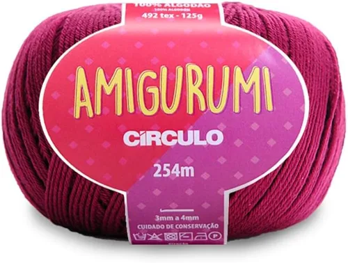 Miniatura 29 de Circulo Amigurumi Yarn, 100% Algodón Virgen Brasileño Mercerizado para Crochet y Tejido, Soft Art - Hilo de Peso Deportivo, 4.4 oz, 278 yardas