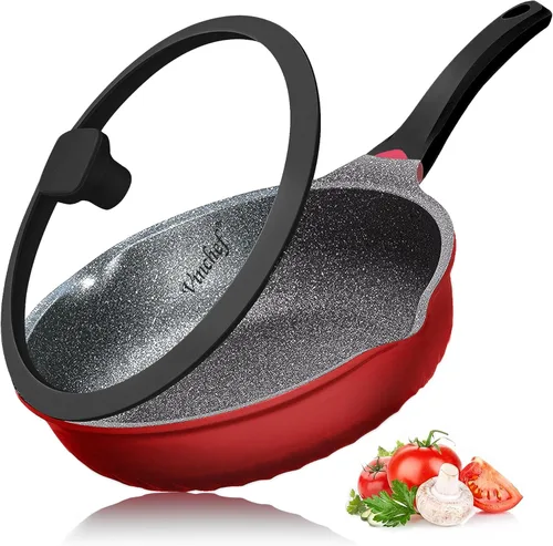 Miniatura 8 de Vinchef Juego de ollas y sartenes, juego de utensilios de cocina antiadherentes para inducción de 12 piezas con asas que se mantienen frías