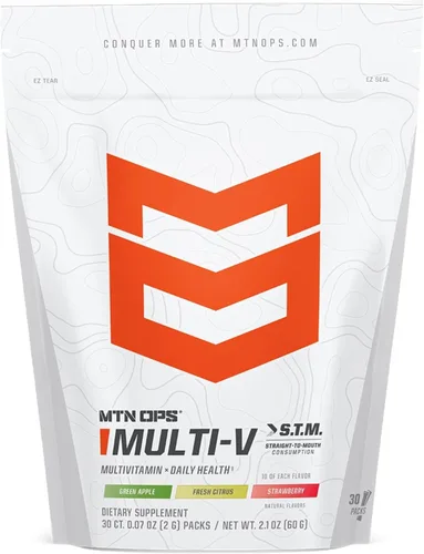 MTN OPS Multi-V, multivitamínico diario para mujeres y hombres con apoyo inmunológico, seguro para niños, paquetes STM sin gluten, variedad de