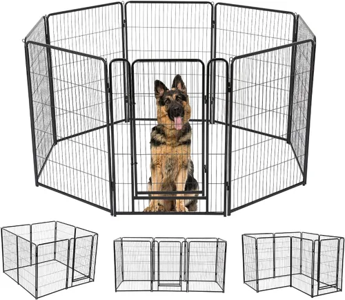 Miniatura 23 de BestPet Extensión de corral para perros 32 pulgadas, 2 paneles Corral resistente para mascotas con ejercicio de metal Paneles de cerca