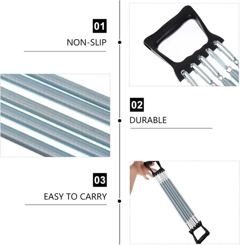 Miniatura 2 de Abaodam Expansor de pecho 5 bandas de resistencia para ejercicio muscular de mano para el hogar, gimnasio, entrenamiento de hombro, equipo de fitness