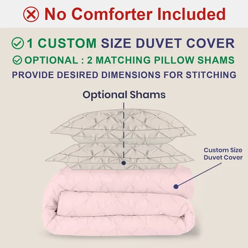 Miniatura 73 de Kotton Culture 1 Pc Twin/Twin XL Size Pinch Pleated - Pintuck Duvet Cover Only - 100% Egyptian Cotton Sateen -1000 TC Luxury Comforter Cover-Zipper