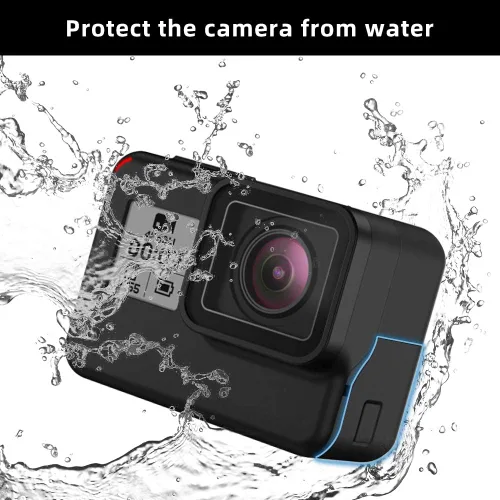 Miniatura 6 de Puerta lateral de repuesto para GoPro Hero 7 Negro USB-C HDMI Case Cubierta lateral Reparación Accesorios de cámara (negro)