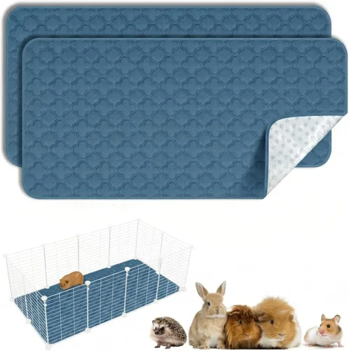 Miniatura 26 de FunFurry Forro lavable para jaula de conejillo de indias, paquete de 4 almohadillas reutilizables y lavables, ropa de cama impermeable