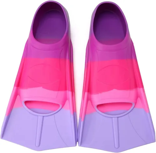 Miniatura 58 de Aletas de natación para niños, aletas cortas para niños y jóvenes, aletas de natación para entrenamiento de natación para niños, niñas, niños Azul