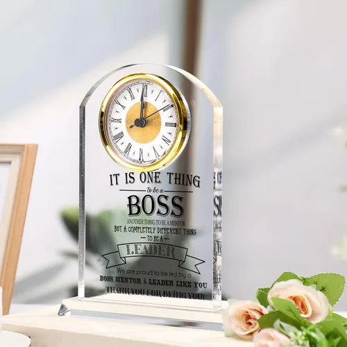 Miniatura 8 de Regalos de jefe para hombres, reloj de acrílico, el mejor regalo para hombres y mujeres, reloj de agradecimiento para líderes de oficina, gerente