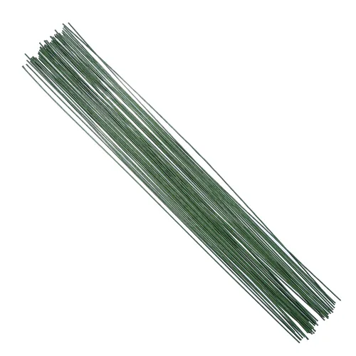 DECORA Alambre floral verde oscuro calibre 18 envuelto en papel de 16 pulgadas, paquete 50 AD037S3P50F