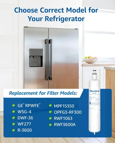 Miniatura 2 de Maxblue Filtro de agua de repuesto para refrigerador GE® RPWFE®, RPWF (con CHIP), compatible con WSG-4, WF277, GFE28GMKES, PFE28KBLTS, GFD28GSLSS