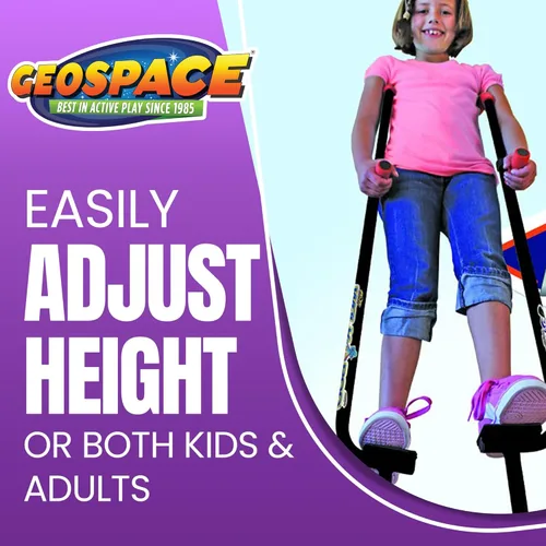 Miniatura 2 de Geospace Walkaroo Xtreme - Zancos de acero ajustables para niños, juego en interiores y exteriores, ejercicio, zancos de acero para adultos, hasta
