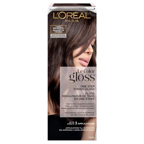 L'Oreal Paris Le Color One Step Toning Hair Gloss, Castaño Frío, 4 onzas Fresco Morena