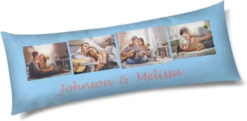 Miniatura 4 de InterestPrint Funda de almohada corporal personalizada de 21 x 60 pulgadas, con nombre de imagen, imagen, texto, funda de almohada corporal para N.º