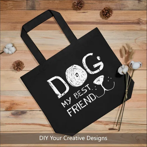 Miniatura 3 de TOPDesign - Paquete de 1 bolsa de lona de algodón, superfuerte, 12 onzas, bolsa para compras reutilizable, de tela, diseño moderno, en dos tonos