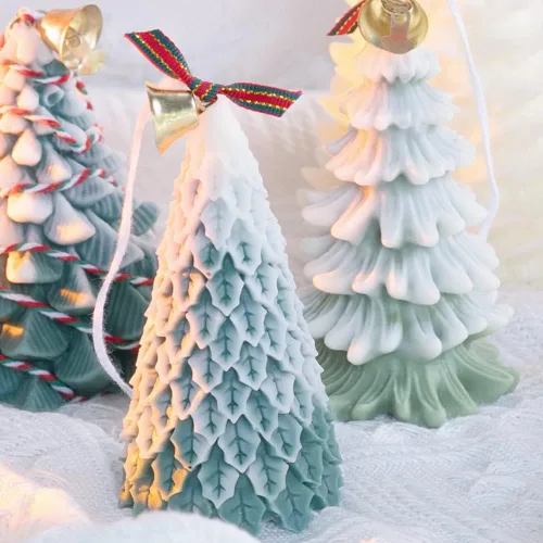 Miniatura 5 de Moldes de vela para hacer velas, 2 moldes de resina de silicona 3D para árbol de Navidad, molde para bricolaje, cera de aromaterapia, vela, jabón, 2