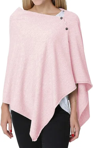 Miniatura 9 de stylesilove Multi-Use Knit Nursing Shawl Poncho Adjustable Buttons for Breastfeeding Protection Nursing Cover Infinity Scarf