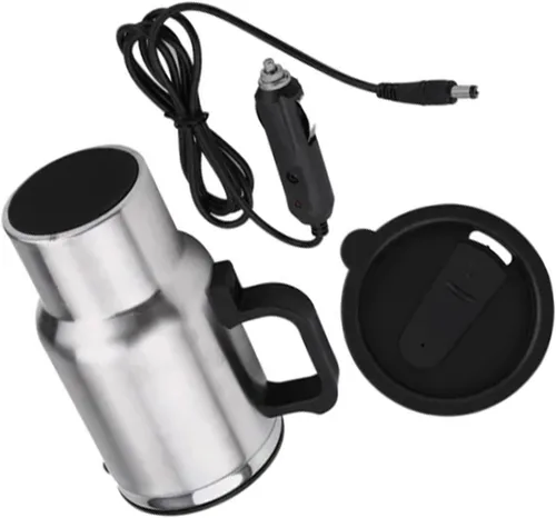 Miniatura 8 de KIMISS - Caldera para automóvil, 12 V, taza de viaje para calefacción de automóvil, hervidor eléctrico, gran capacidad, a prueba de fugas