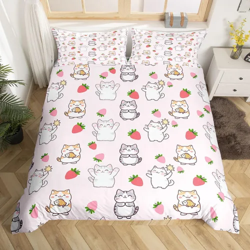 Miniatura 16 de Feelyou Funda de edredón con estampado de perro, tamaño individual, funda de edredón de cachorro de caricatura, lindo juego de ropa de cama