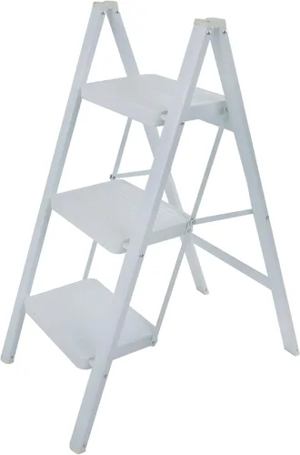 Taburete plegable de escalera de 3 escalones, taburete plegable antideslizante con pedal expandido, para uso doméstico y oficina, taburete de cocina