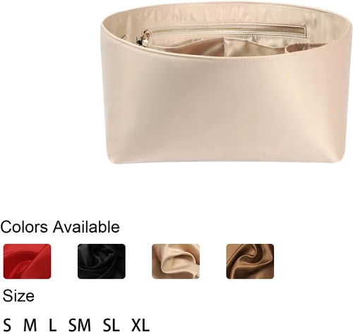 Miniatura 7 de Organizador de bolso para bolsos, organizador de bolso de seda con cremallera, suave como la seda, organizador de bolsas para Speedy Neverfull Tote