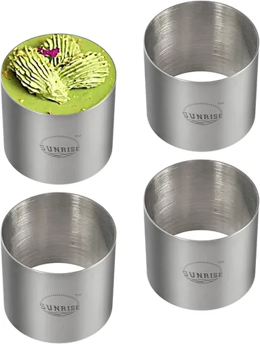 Miniatura 6 de Juego de moldes de anillo de acero inoxidable/chapado Sunrise Kitchen Supply (4 unidades) (2.75 x 2 pulgadas (4 paquetes))