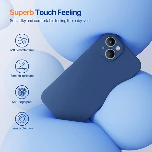Miniatura 3 de Miracase - Funda diseñada para iPhone 14 con protector de pantalla, [protección de cámara mejorada], funda de silicona líquida a prueba de golpes