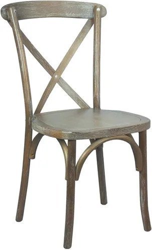 Miniatura 12 de EMMA + OLIVER Silla natural con respaldo en X de grano blanco Grano blanco natural