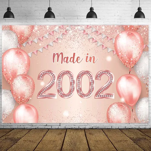 Miniatura 10 de Cartel de feliz cumpleaños número 50 en oro rosa hecho en 1973 con texto en inglés "Cheers to 50 years old", confeti, telón de fondo, decoración