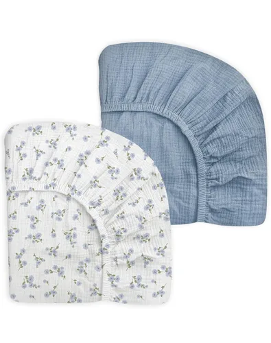 Miniatura 21 de Pack and Play Sábanas para bebés, niños y niñas, 39 x 27 x 3 pulgadas, muselina neutra de algodón, paquete N Play, sábana con estilo bohemio