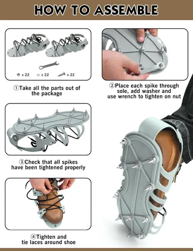 Miniatura 6 de ROLLINGDOG Zapatos de epoxi con pinchos para pisos, zapatos epoxi con picos cortos de 1 pulgada, perfectos para pisos epoxi, superposiciones